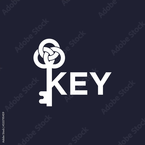 key typography logo design template vector
