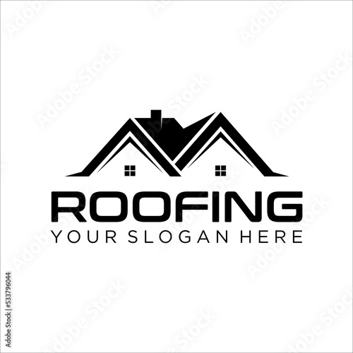 Roofing House premium house mortgage logo vector