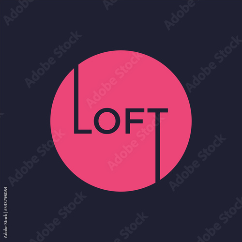 loft text logo design template