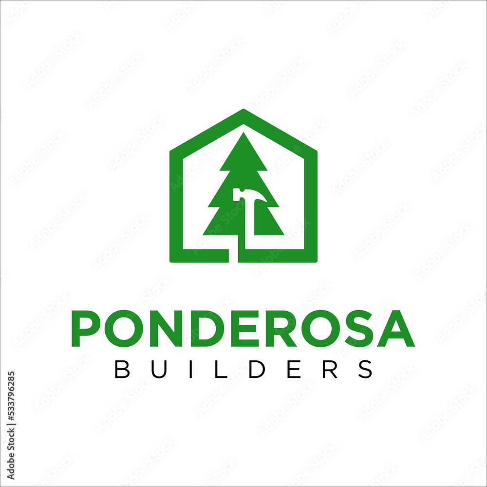 Ponderosa Home Remodeling with spruce Logo Design Template Ponderosa Home Remodeling with spruce Logo Design Template