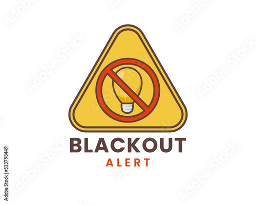 Blackout Power outage icon symbol sticker. No Electricity Symbol with Lamp