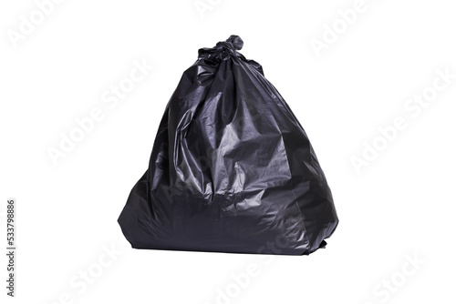 black garbage bag isolated on white background. clipping mask © niwat