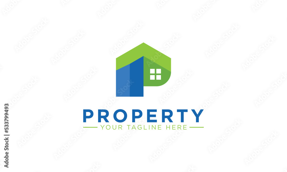 Letter P with property home icon logo design, real estate vector logo design Letter P with property home icon logo design, real estate vector logo design