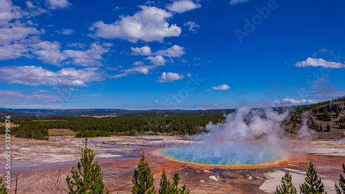 Yellowstone National Park / Grand Prismatic Spring 展望台から イエローストーン
