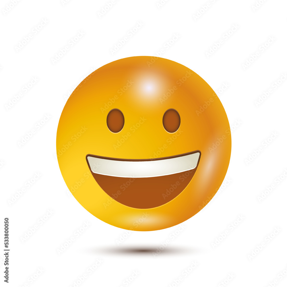 Grinning face. funny yellow emoticon. realistic emoticon. 3D emoticon for web. for emoticon characters design collection. for web interface Grinning face. funny yellow emoticon. realistic emoticon. 3D emoticon for web. for emoticon characters design collection. for web interface