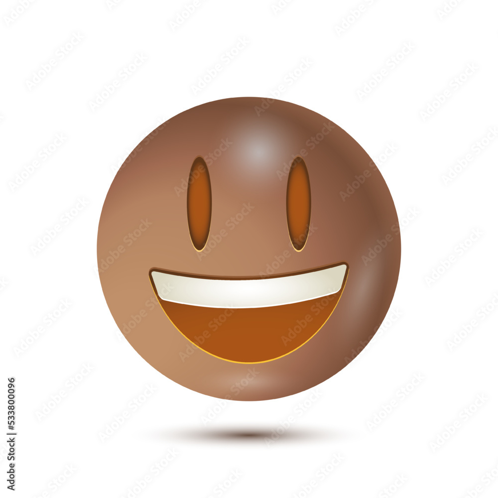 Grinning face with big eyes. funny yellow emoticon. realistic emoticon. 3D emoticon for web. Vector Emoticon. for interface