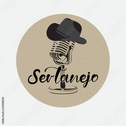 Sertanejo Vector Illustration Design on Brown Background. photo