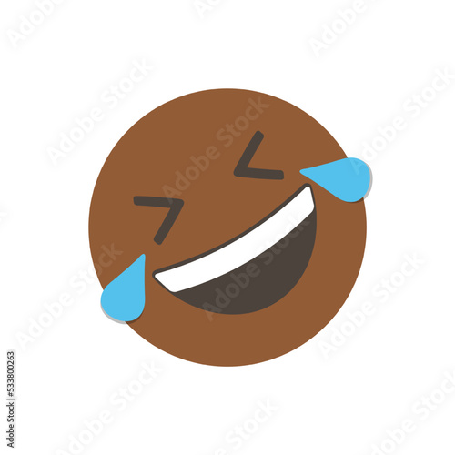 Rolling on the floor laughing. Vector illustration. emoji. isolated in white background. for emoticon characters design collection. for ui interface