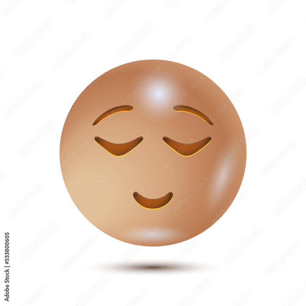 Fototapeta premium Smile. Vector illustration. realistic emoticon. 3D emoticon for web. Vector Emoji. for web interface