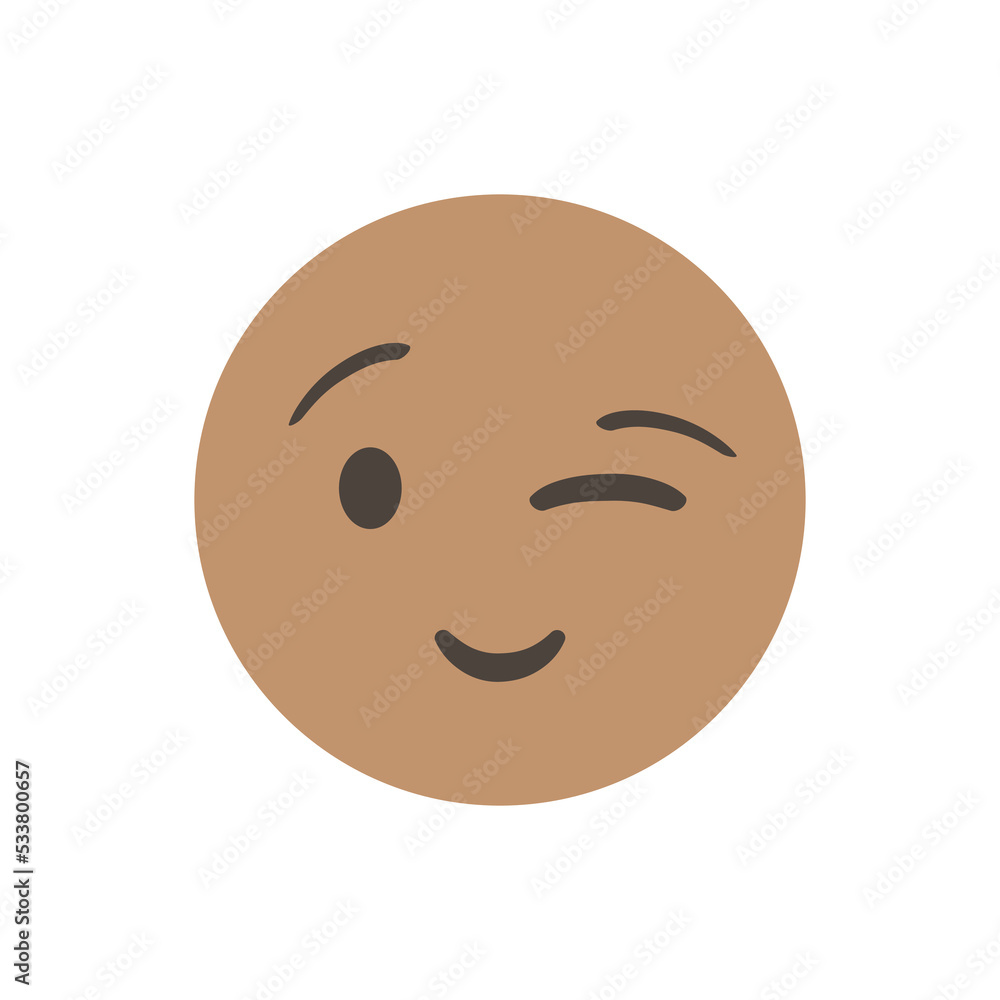 Winky face signals a joke or a hidden meaning. Vector illustration
