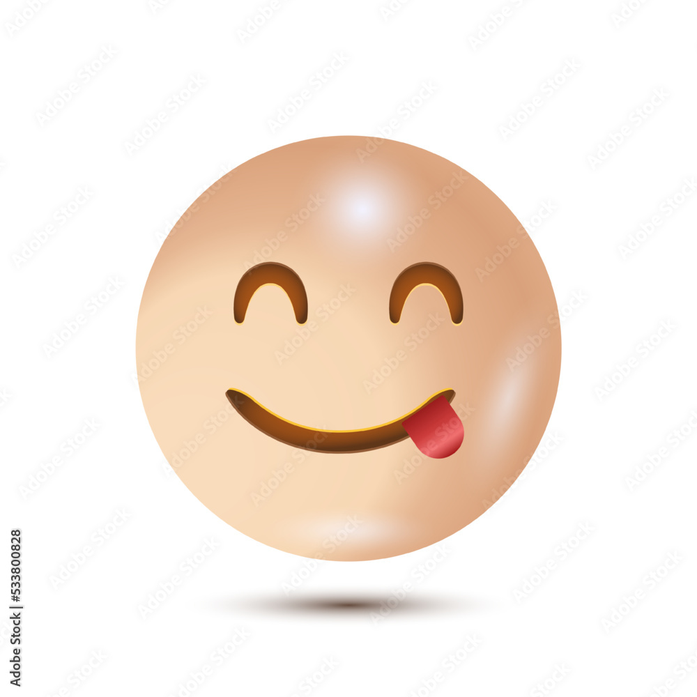 Tasty, deliciuos, yum. 3D stylized vector icon. emoji. isolated in white background. Vector Emoticon. for ui interface Tasty, deliciuos, yum. 3D stylized vector icon. emoji. isolated in white background. Vector Emoticon. for ui interface