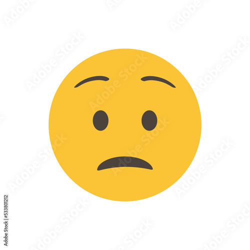 Frowning face. Megafrown, disappointment. funny yellow emoticon. emoji. Isolated 3D. for emoticon characters design collection. for ui interface