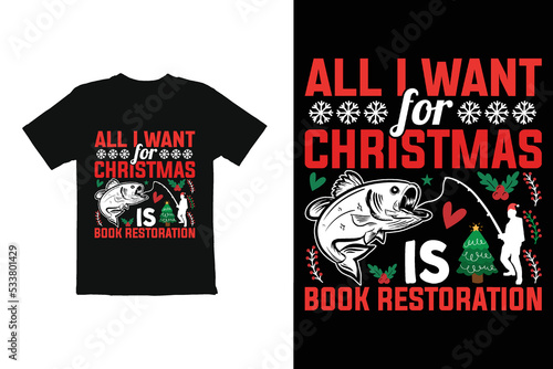 Christmas T shirt Design.  Christmas  day plan book restoration t shirt