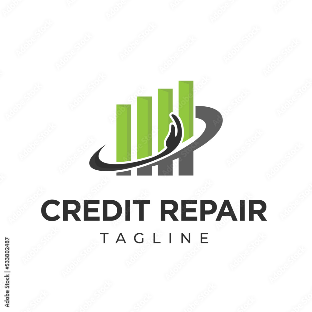 Credit Repair And Business Finance Logo Designs Template Isolated Background
