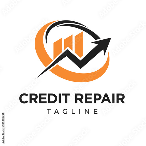 Credit Repair And Business Finance Logo Designs Template Isolated Background