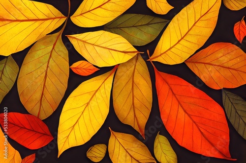 Autumn leaves fallen leaves background High quality illustration