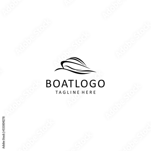 Boat logo design icon tamplate