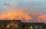 Colorado Living. Centennial, Colorado - Denver Metro Area Residential Fall Sunset Sky View