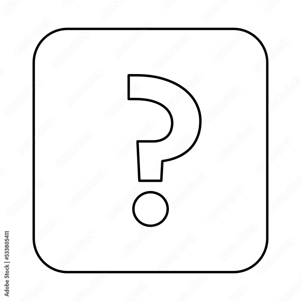 Question mark, FAQ sign, Help symbol, vector mark symbols. Black outline design. Isolated icon. Question mark, FAQ sign, Help symbol, vector mark symbols. Black outline design. Isolated icon.