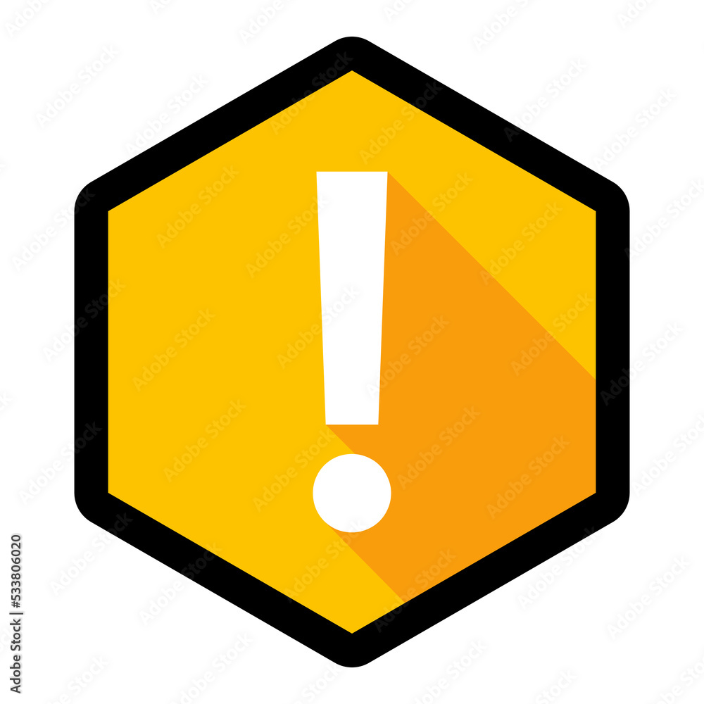 Exclamation mark, Attention sign, Caution icon, Hazard warning symbol, vector mark symbols Yellow style. Black stroke design. Isolated icon. Exclamation mark, Attention sign, Caution icon, Hazard warning symbol, vector mark symbols Yellow style. Black stroke design. Isolated icon.