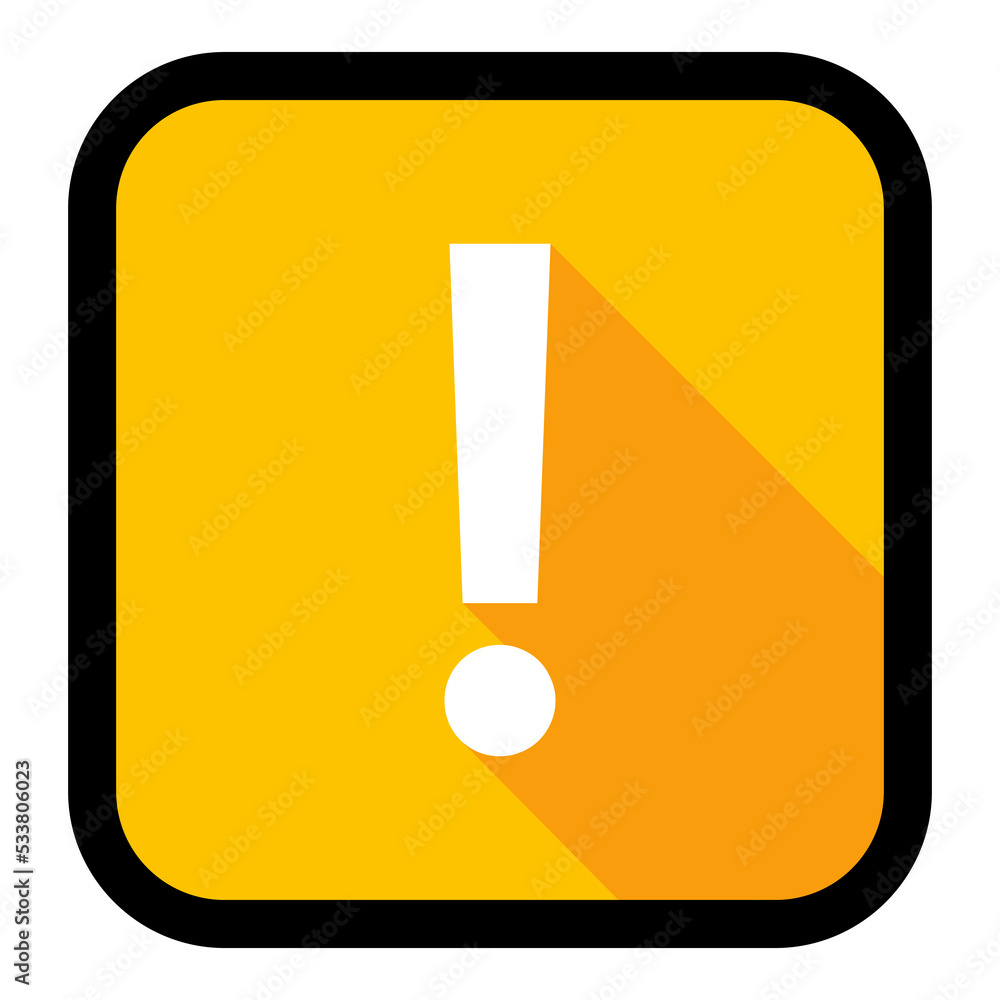 Exclamation mark, Attention sign, Caution icon, Hazard warning symbol, vector mark symbols Yellow style. Black stroke design. Isolated icon. Exclamation mark, Attention sign, Caution icon, Hazard warning symbol, vector mark symbols Yellow style. Black stroke design. Isolated icon.