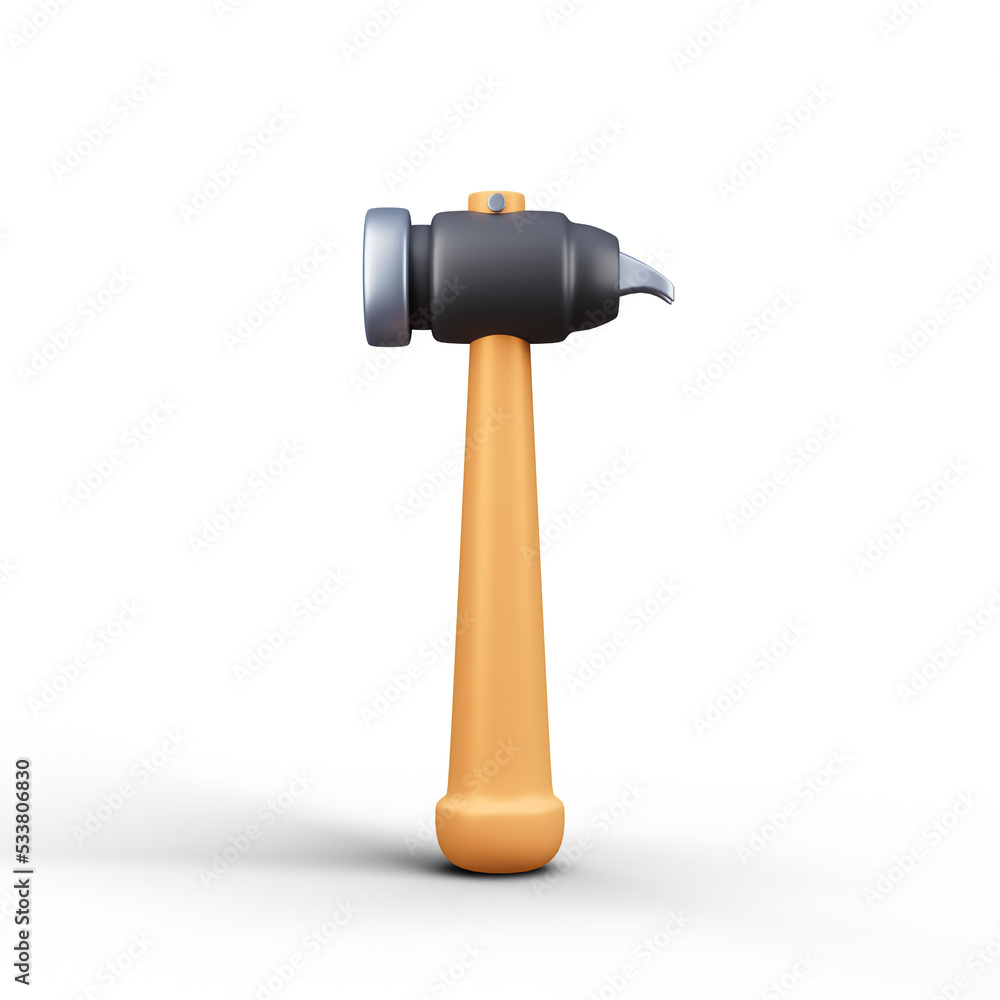 Wooden Hammer icon Isolated 3d render Illustration Wooden Hammer icon Isolated 3d render Illustration