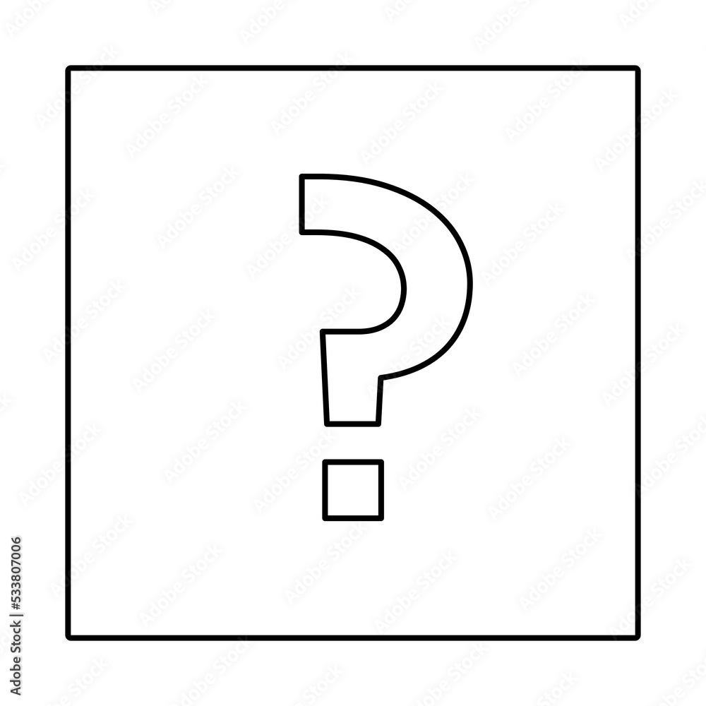 Question mark, FAQ sign, Help symbol, vector mark symbols. Black outline design. Isolated icon.