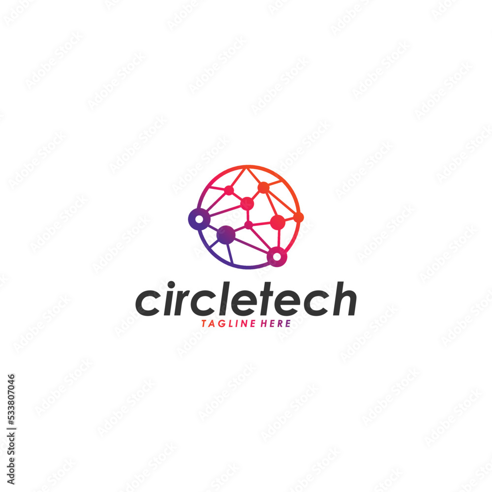 circle tech logo icon vector isolated circle tech logo icon vector isolated