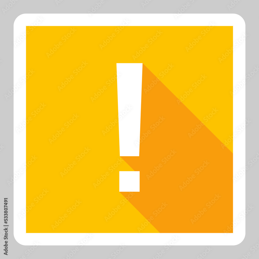 Exclamation mark, Attention sign, Caution icon, Hazard warning symbol, vector mark symbols Yellow style. White stroke design. Isolated icon. Exclamation mark, Attention sign, Caution icon, Hazard warning symbol, vector mark symbols Yellow style. White stroke design. Isolated icon.