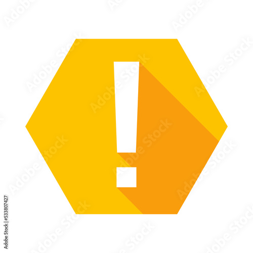 Exclamation mark, Attention sign, Caution icon, Hazard warning symbol, vector mark symbols Yellow style. Isolated icon.