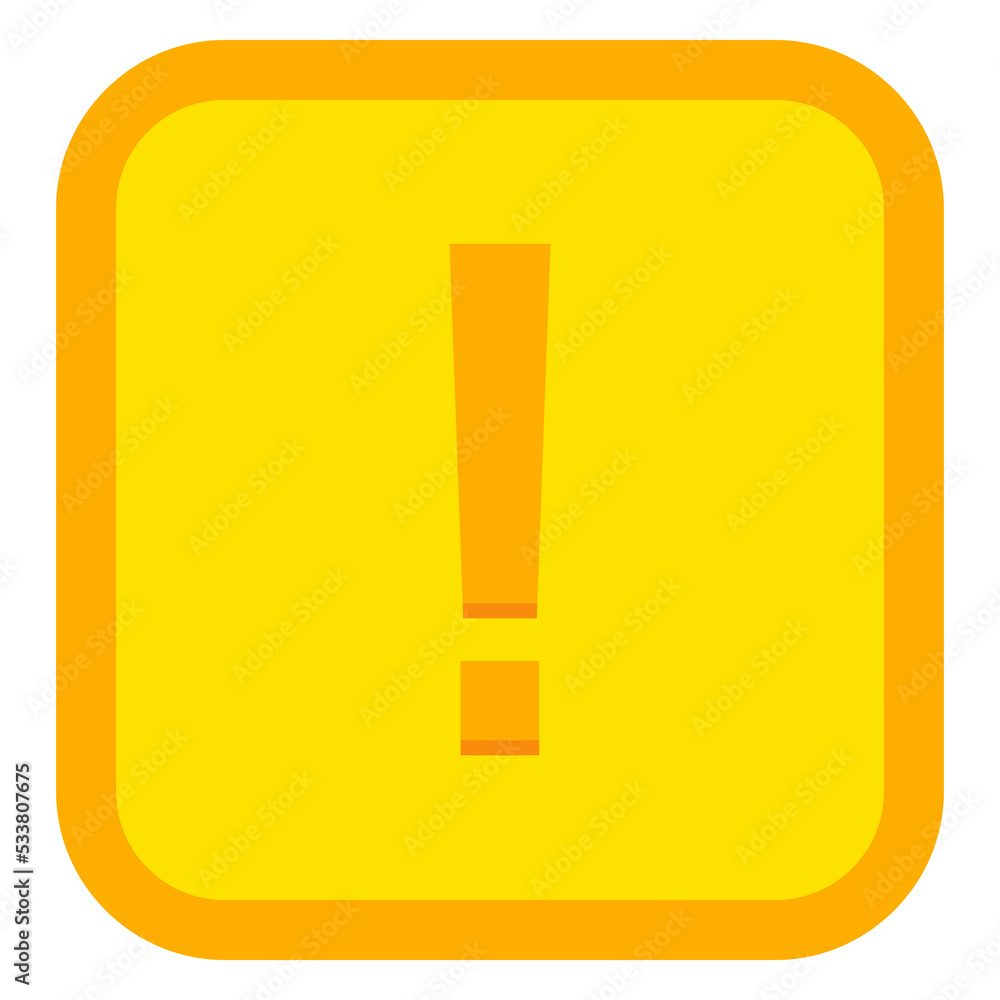 Exclamation mark, Attention sign, Caution icon, Hazard warning symbol, vector mark symbols Yellow style. Isolated icon. Exclamation mark, Attention sign, Caution icon, Hazard warning symbol, vector mark symbols Yellow style. Isolated icon.