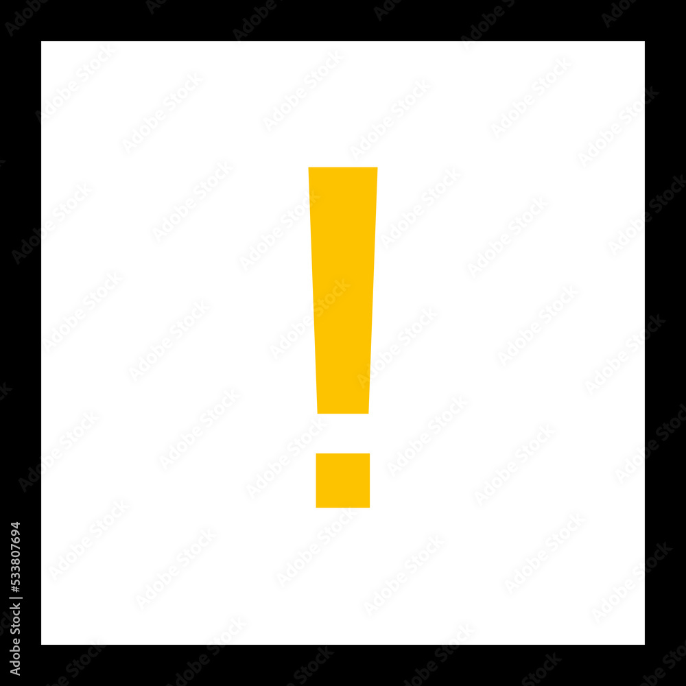 Exclamation mark, Attention sign, Caution icon, Hazard warning symbol, vector mark symbols Yellow style. Isolated icon. Exclamation mark, Attention sign, Caution icon, Hazard warning symbol, vector mark symbols Yellow style. Isolated icon.