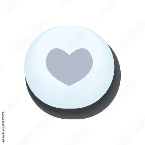 flat love button