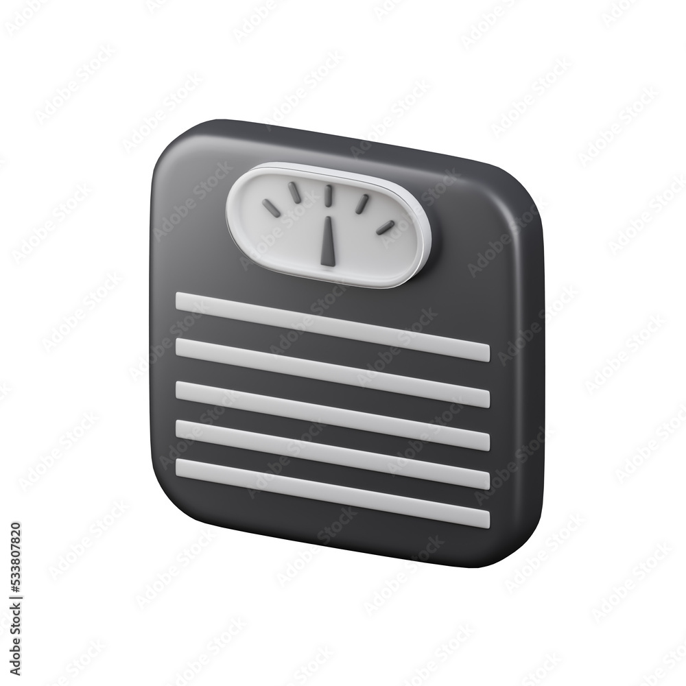 Weight scale icon Isolated 3d render Illustration Weight scale icon Isolated 3d render Illustration