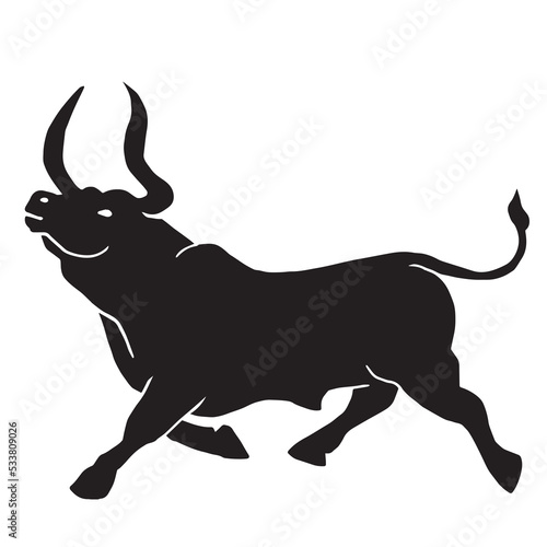 Mighty bull illustration on white background