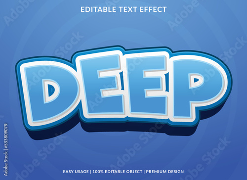 deep editable text effect template use for business logo and brand