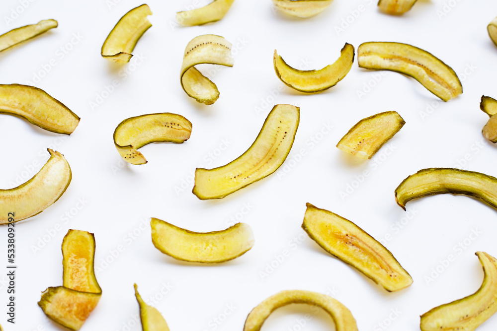 Green banana chips with peel Green banana chips with peel
