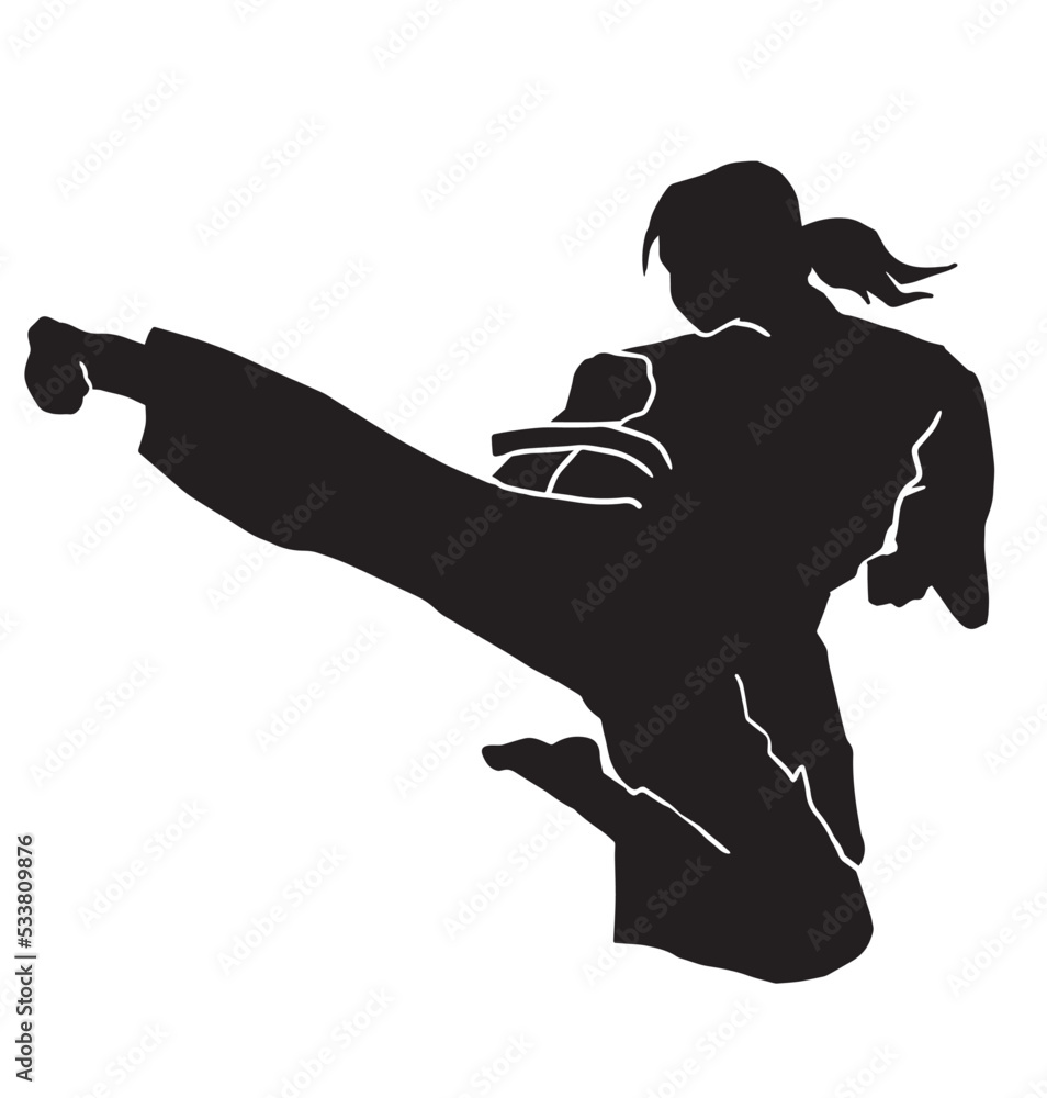 martial arts girl silhouette