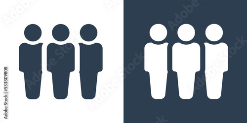 Vector icon of crowd persons. People group pictogram