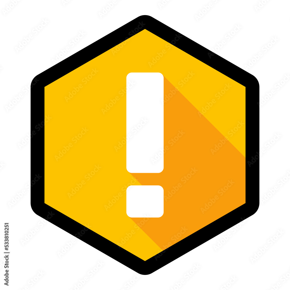 Exclamation mark, Attention sign, Caution icon, Hazard warning symbol, vector mark symbols Yellow style. Black stroke design. Isolated icon. Exclamation mark, Attention sign, Caution icon, Hazard warning symbol, vector mark symbols Yellow style. Black stroke design. Isolated icon.