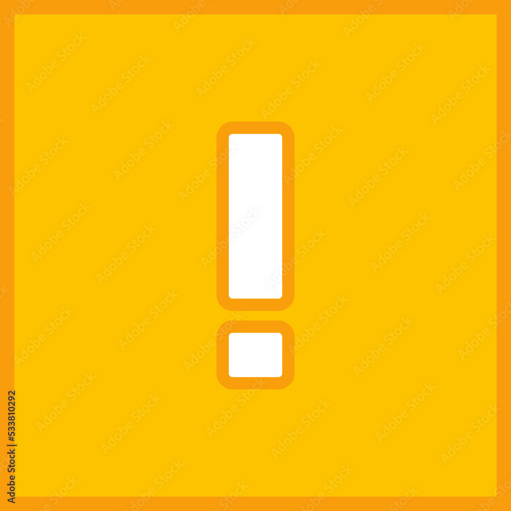 Exclamation mark, Attention sign, Caution icon, Hazard warning symbol, vector mark symbols Yellow style. Isolated icon. Exclamation mark, Attention sign, Caution icon, Hazard warning symbol, vector mark symbols Yellow style. Isolated icon.