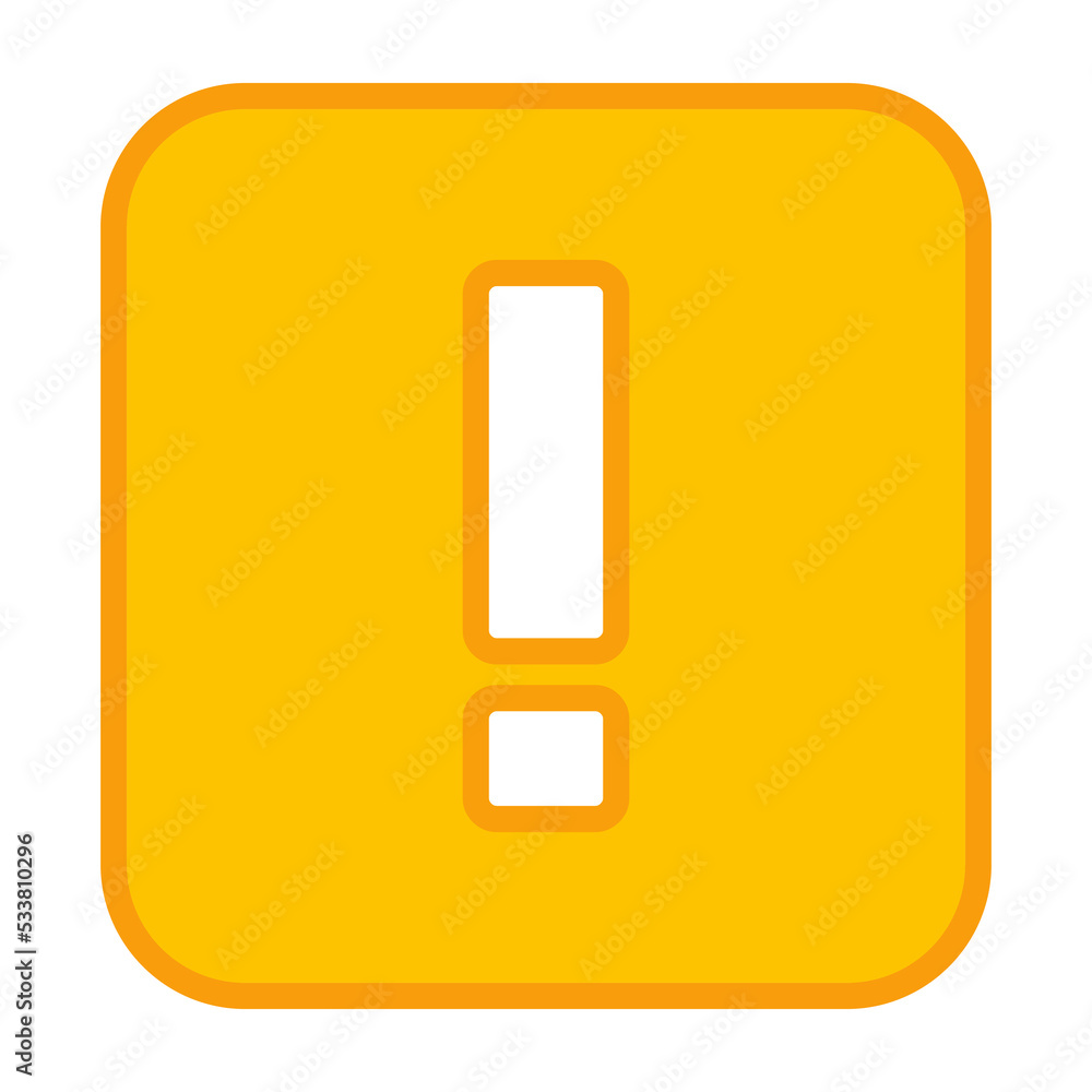Exclamation mark, Attention sign, Caution icon, Hazard warning symbol, vector mark symbols Yellow style. Isolated icon. Exclamation mark, Attention sign, Caution icon, Hazard warning symbol, vector mark symbols Yellow style. Isolated icon.