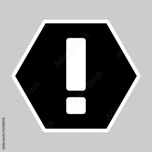Exclamation mark, Attention sign, Caution icon, Hazard warning symbol, vector mark symbols. White outline design. Isolated icon.