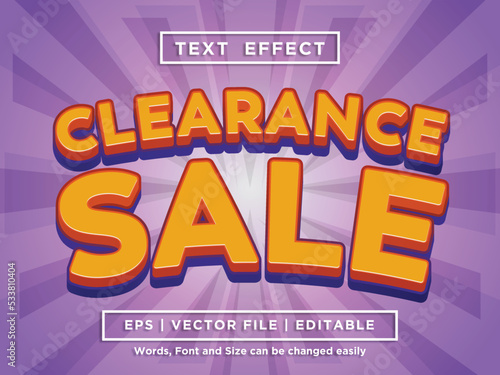 Clearance Sale Editable Text Effect