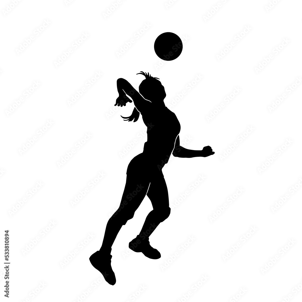 female volleyball athlete silhouette on white female volleyball athlete silhouette on white