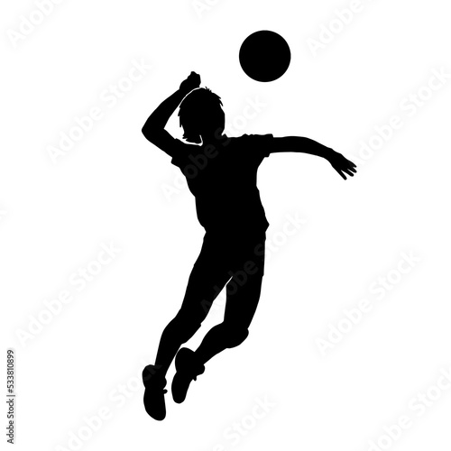 female volleyball athlete silhouette on white