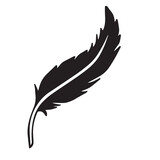 feathers silhouette vector on white background 