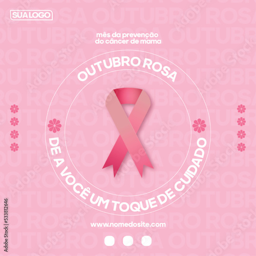brazil outubro rosa breast cancer awareness month design banner
