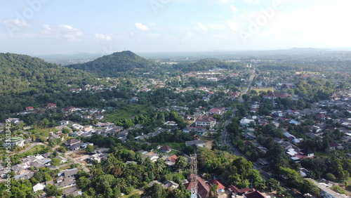 aerial view of densely populated city