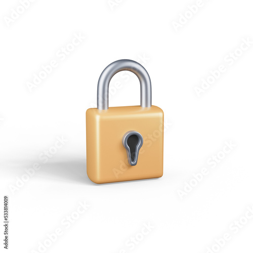 3D Floating Element Padlock icon illustration